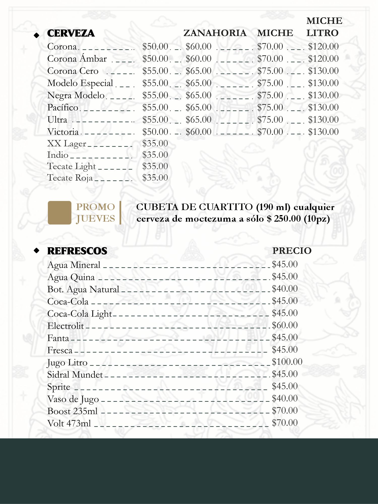 Menú Digital Santos Puercos
